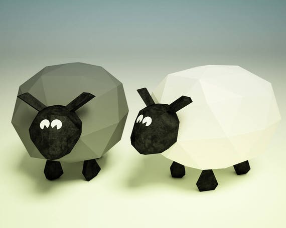 Papercraft Sheep Paper Model lamb 3D low poly sculpture Ram