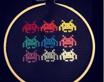 Space Invaders Cross Stitch