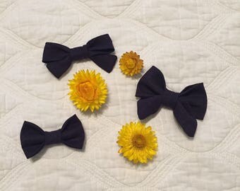 Navy Hair Bows/ Headbands