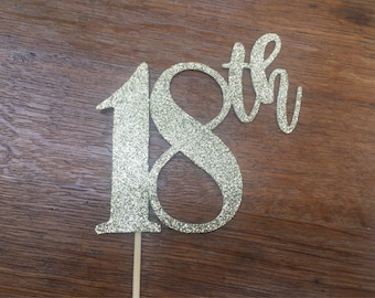 Rhinestone Gold NUMBER 98 Cake Topper 98th Birthday Party