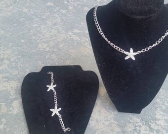 Starfish necklace and bracelet combo