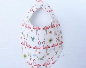 bavoir foulard fille original 0/24 mois "flamants rose"