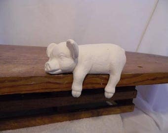 Ceramic Bisque Ready to Paint Shelf Pig