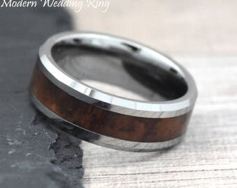 wood wedding ring tungsten 8mm tungsten wedding ring mens mens wood wedding band - Wedding Ring For Him wood wedding ring tungsten 8mm tungsten wedding ring mens mens wood wedding band - Wedding Ring For Him