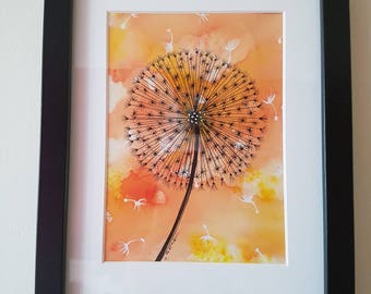 Seed Head- Ink and Watercolour Original Artwork