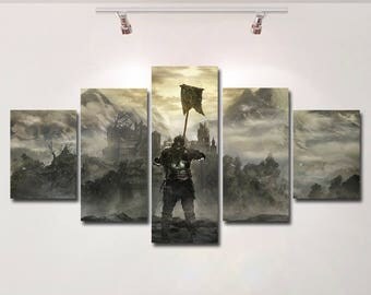 Dark Souls III poster canvas print painting wall art Dark Souls 3 wall hanging home decor High Quality 5 piece set Birthday Gift kids room