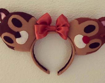 Chip & Dale Mickey Ears Headband- Mouse Ears- Disney Ears- Custom Made Headband- Chip and Dale- Chipmunk Ears