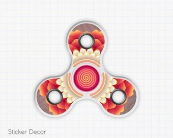 Mandala, Flower, Fidget Spinner Sticker Decal, Fidget Toy, Hand Spinner, Stress Toy