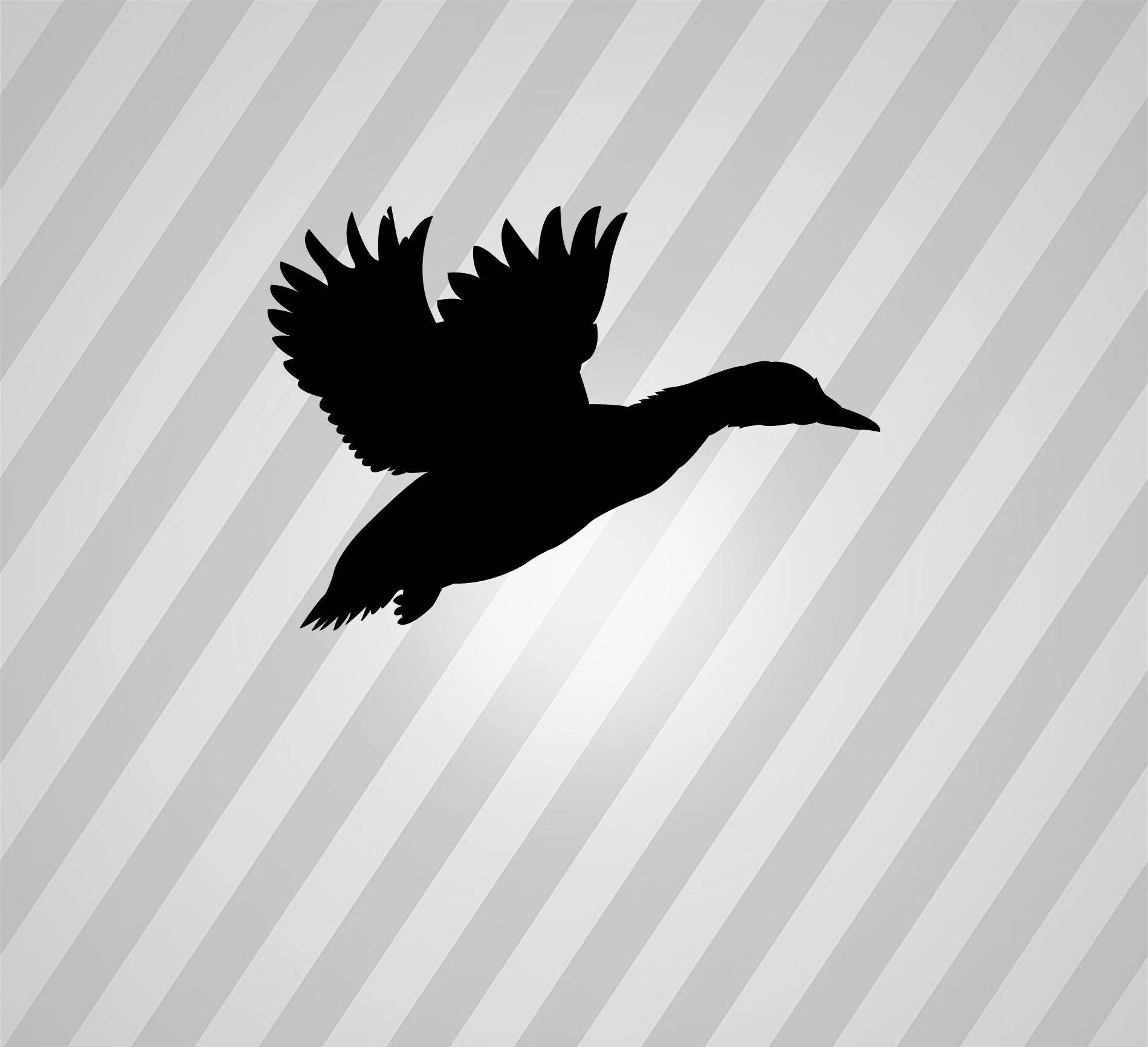 mallard duck flying Silhouette Svg Dxf Eps Silhouette Rld RDWorks Pdf