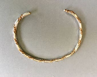 Sterling silver and 14k goldfilled cuff bracelet