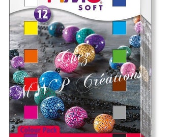 assorted set of 12 rolls of 25g of FIMO soft