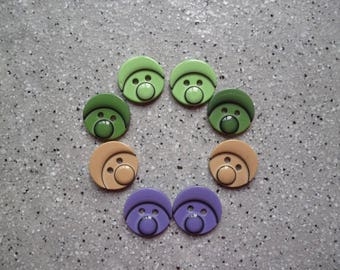 Lot de 8 Beaux boutons fantaisie ronds en résine, couture, tricot, crochet, scrapbooking, customisation