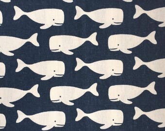 Whale / cotton-linen Japanese coupon 50cm x 50cm
