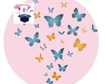 1 glass domed Butterfly 14 mm cabochon