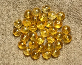 10pc - stone beads - Quartz yellow balls 8mm 4558550025258