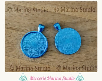 Medium turquoise blue round cabochon 25mm cabochon pendant
