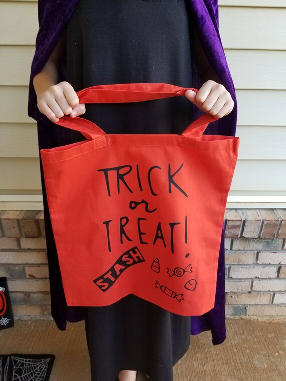 Trick Or Treat Tote Trick Or Treat Stash Bag Skull Haunted