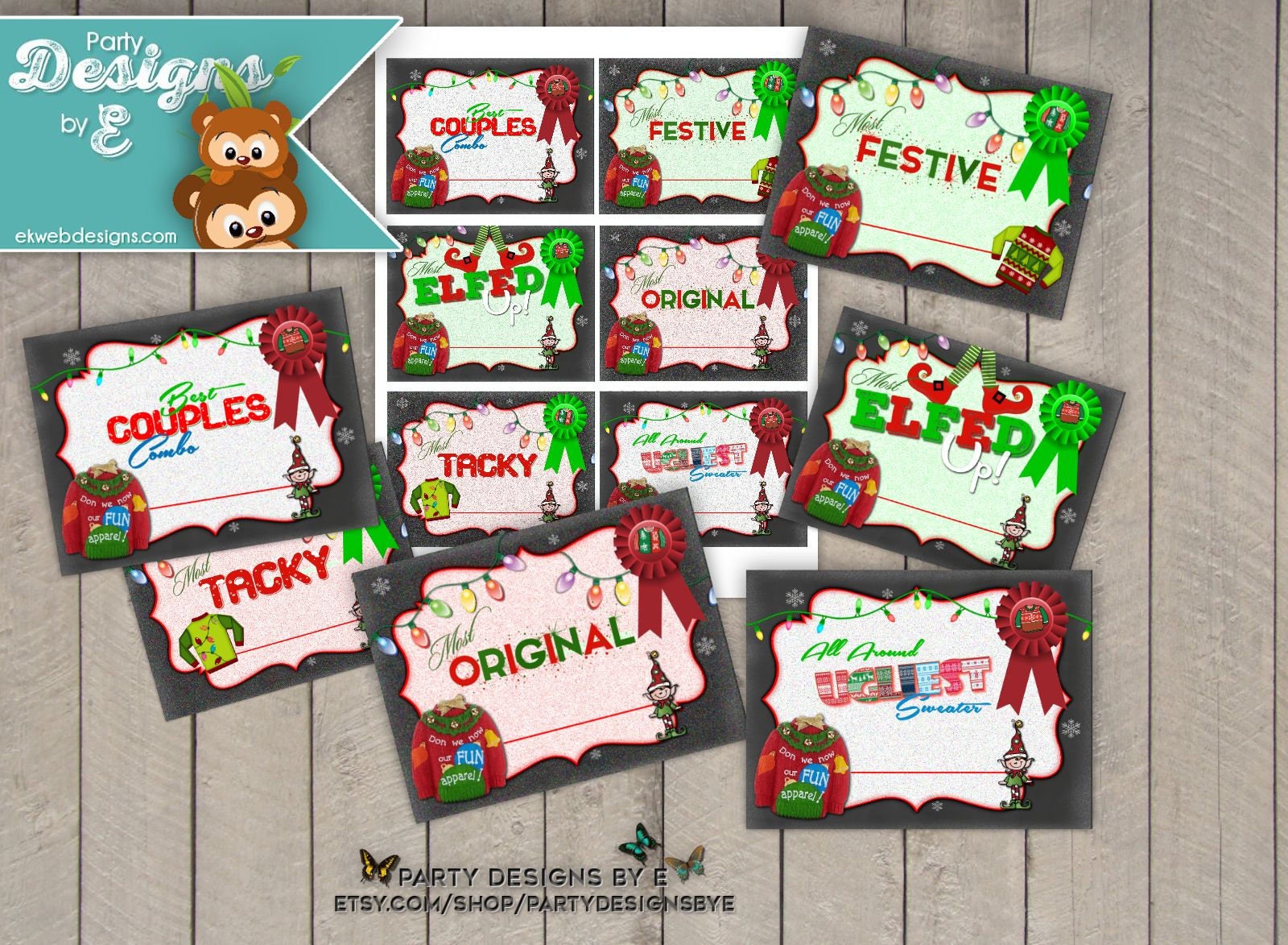 Ugly Sweater Christmas Party Awards Tacky Sweater Invitation