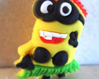 1 cabochon 37 x 26 mm fimo clay Minion pendant charm