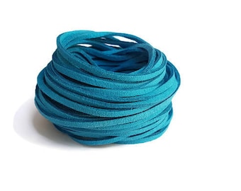 Cordon suedine turquoise
