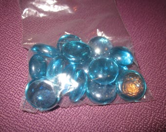 turquoise blue glass pebbles set