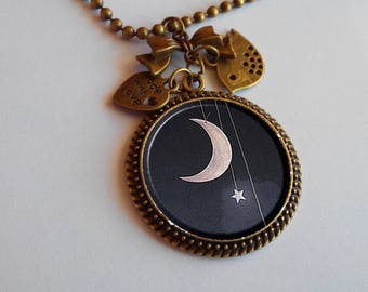 Long necklace - pendant - a night under the stars