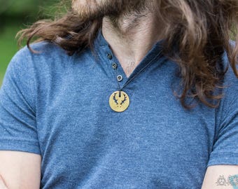 Unisex "Spirit of the deer" brass pendant