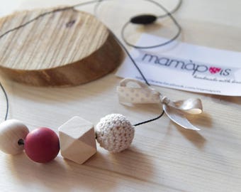 SIMPLE cotton wood necklace silicone