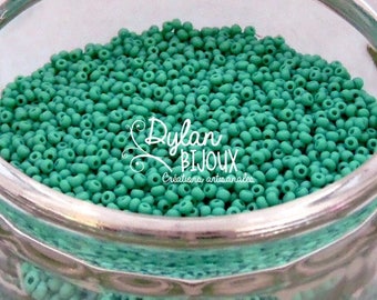 10 gr 'green' blue opaque seed beads ⌀ 2.3 mm 10/0