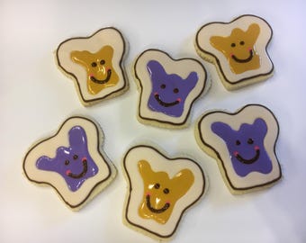 Peanut Butter & Jelly Decorated Cookies