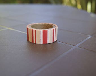 3 M X 1.5 CM MASKING WASHI TAPE STICKER STRIPES RED RIBBON
