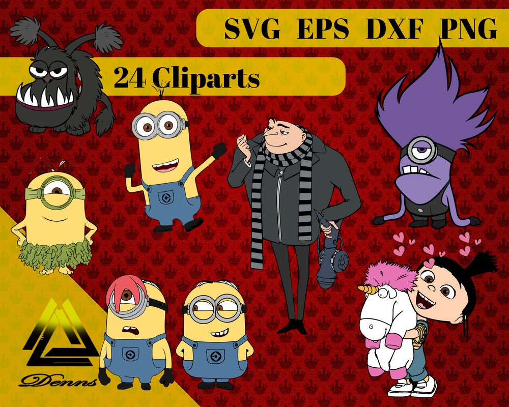 Despicable me Clipart 24 Svg Eps Png Dxf Files 300 PPI