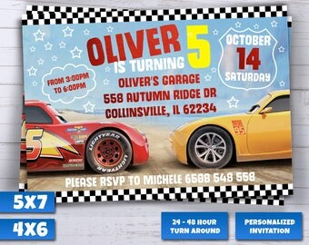Cars Invitation, Cars 3 Birthday, Cars Party Invite, Lightning Mcqueen Printables, New Cars Movie, Printable Invitations, Cars Race Invites