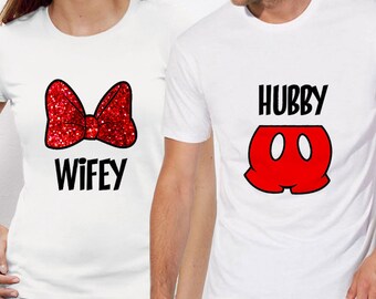 Wifey Hubby shirts Disney Wifey Hubby tshirts Wifey Hubby t-shirts Hubby Wifey Disney Matching Shirts Disney Honeymoon Shirts