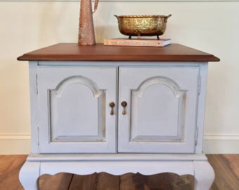 Ethan Allen, grey, Georgian Court, Storage, End Table, accent table, living room furniture
