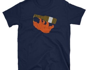 BEER DOWN CHICAGO Bear Drinking a Beer Unisex T-Shirt