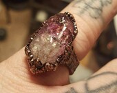 Handmade copper / raw gem / witch ring / post apocalyptic / crust punk / witchy / witchcraft / punk gift / occult / goth / ring / jewelry