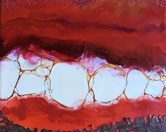 Original encaustic painting- On Fuego #2