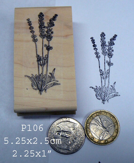P106 Small lavender flowers rubber stamp