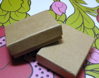 STOREWIDE SALE 20 Pack Kraft Cotton Filled 11 Size Cotton Filled Boxes 1 7/8 Inch by 1 1/4 inch by 5/8 Inch Size