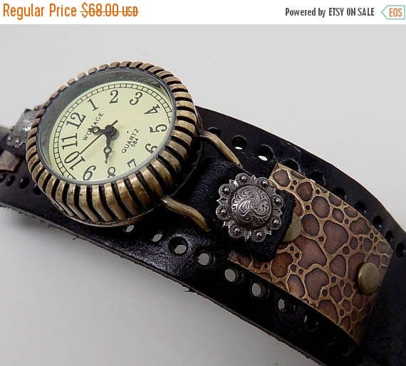 on sale Steampunk watch. Steampunk wrist watch. Biker watch. by slotzkin steampunk buy now online