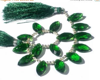50% Off Sale 7 Inches - Finest Quality AAA Green Quartz Faceted Marquise Briolettes Size 14x7mm approx Wholesale Price