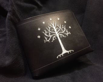 Black Leather Lord of the rings wallet White Tree of Gondor