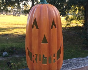 Ceramic PERSONALIZED Tall Slim HALLOWEEN Jack o Lantern PUMPKIN