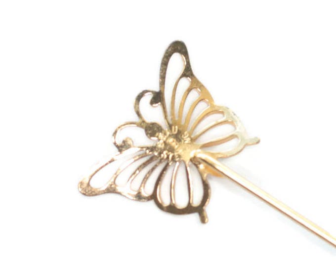 Beau Sterling Butterfly Stickpin Vermeil Gold Wash Finish Vintage