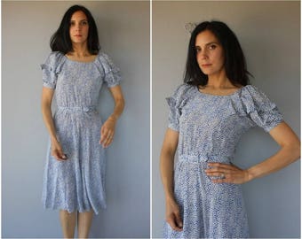Vintage 1970s Nicole Miller Dress | 70s Nicole Miller | 70s Midi Dress | 1970s Dress | 70s Silk Dress | 1970s does 1940s Dress -(small)