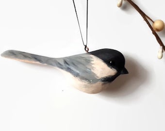 Gift for Mom birthday gift for her Mothers Day gift housewarming gift for women teacher gift for mum Chickadee ornament wood bird carving