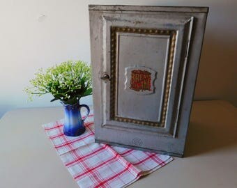 Antique metal pie safe Tin bread cabinet Metal cake safe