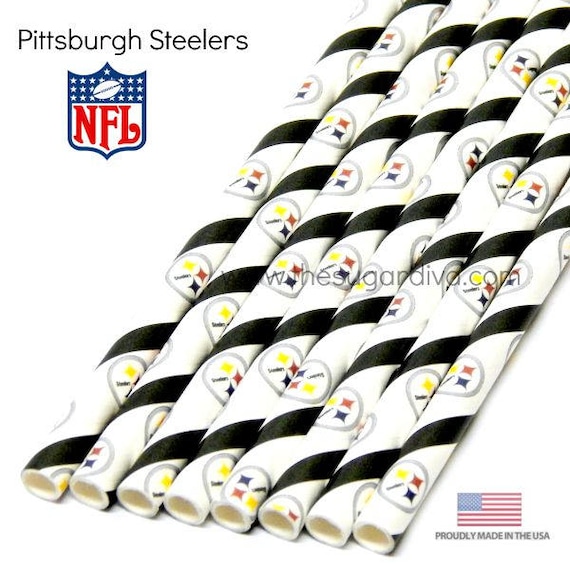 Pittsburgh Steelers, Paper Straws NFL Steelers, Sunday Night Football Party, Pittsburgh Steelers Party Il_570xn
