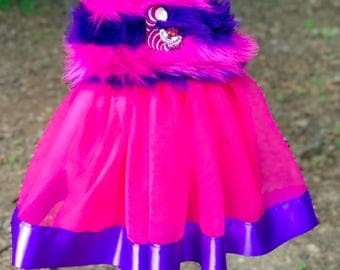 Cheshire Cat Costume: tutu dress, pink & purple, halloween costume, alice in wonderland birthday party, parks trip, meet and greet
